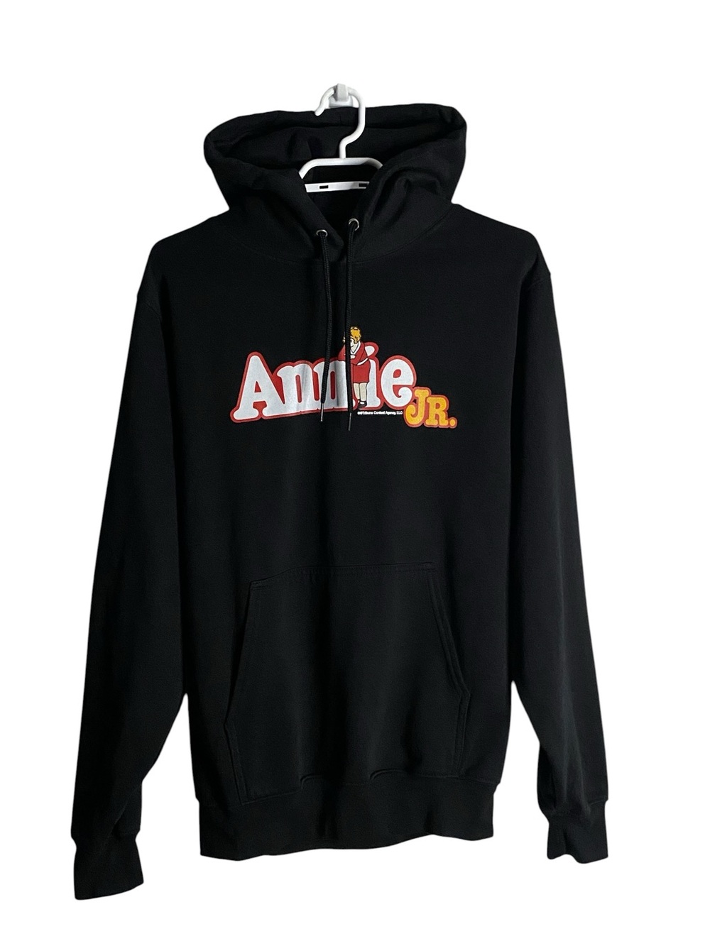 Annie Jr. Black Graphic Print Logo Casual Sweatshirt Hoodie